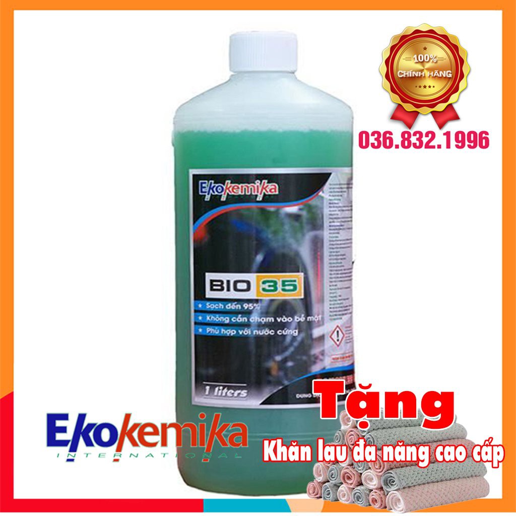 Nước rửa ô tô - xe máy và khoang động cơ không chạm ekokemika italy bio 35-1l tặng 1 khăn lau đa năng