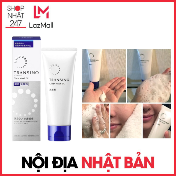Sữa rửa mặt trắng da transino clear wash ex 100g nội địa nhật bản