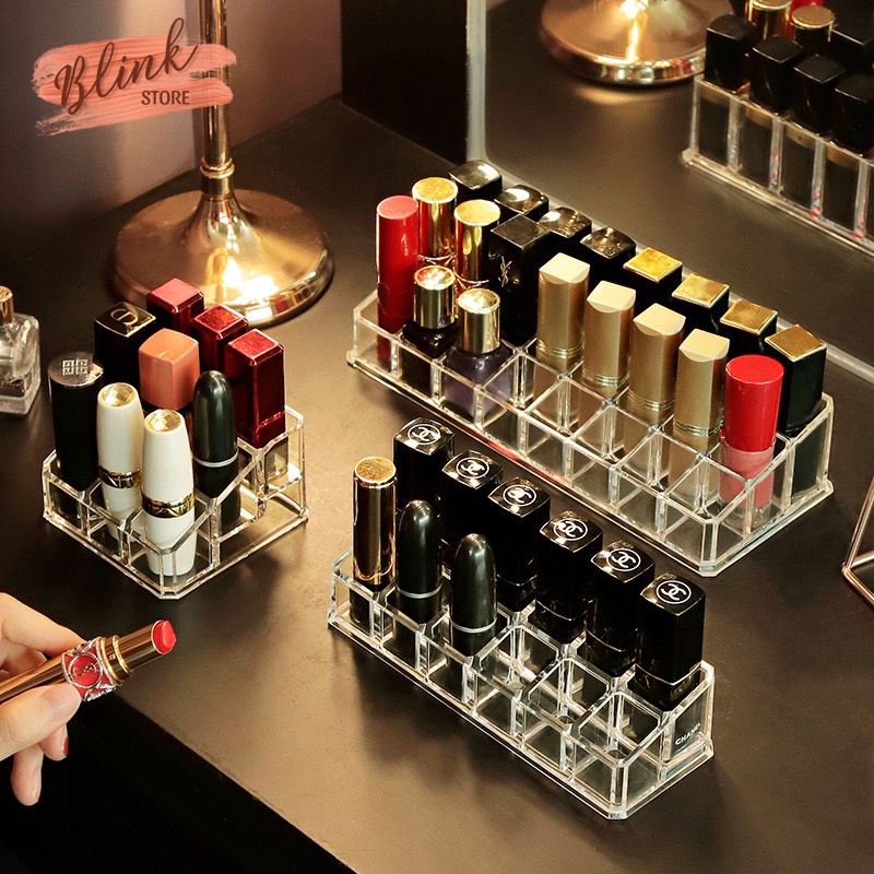 Kệ đựng mỹ phẩm, SON MÔI.Thiết kế 9/12/24/36 ô. Chất liệu mica trong suốt, dày dặn siêu bền dùng trang trí góc trang điểm, tiết kiệm diện tích và dễ dàng chọn màu son. Thanh toán khi nhận hàng.