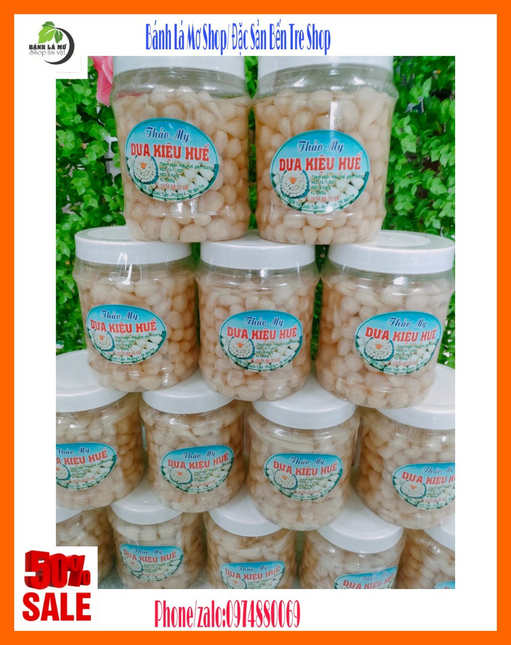 Hủ 850gr dưa củ kiệu huế hủ giòn ngon- bánh lá mơ shop