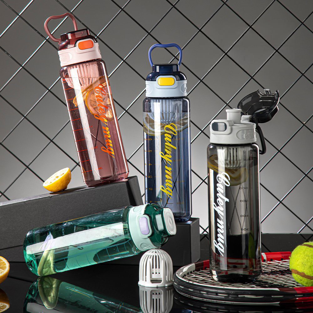 Bình nước thể thao 850ml chịu nhiệt cao có chia vạch và lọc trà Sport