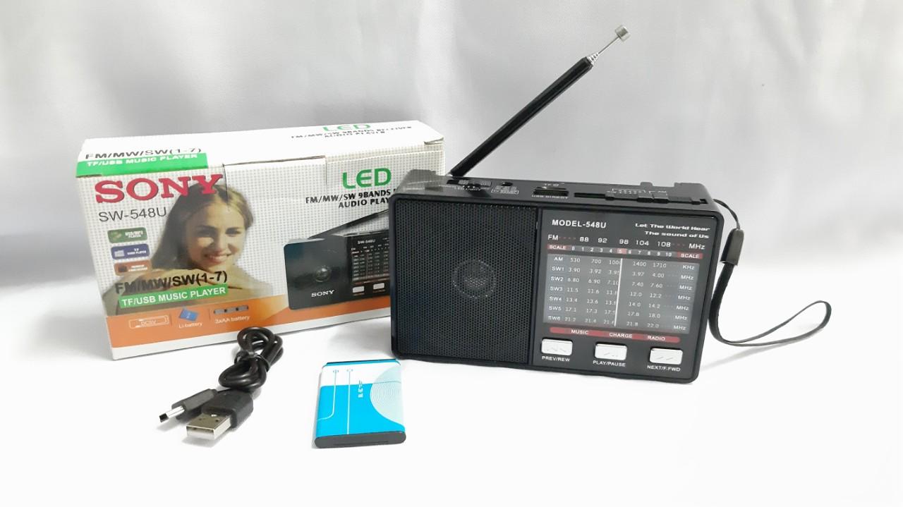 Radio nghe đài FM, đọc USB, thẻ. đèn pin LED siêu sáng. pin sạc 5C, pin 2A, ngõ DC 5v.