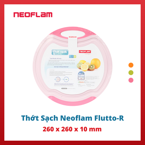 Thớt sạch Neoflam Flutto R - Kháng khuẩn, chống trơn trượt, có rãnh thoát nước