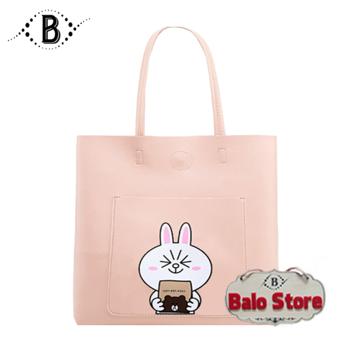 Túi tote da túi đeo vai túi xách tay nữ họa tiết gấu Brown siêu đáng yêu chất liệu da PU cao cấp bền đẹp DT89GLA - Thương Hiệu BALO STORE