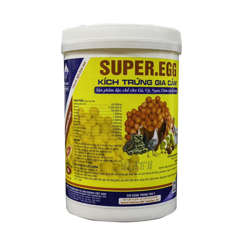 KÍCH TRỨNG GIA CẦM ĐẶC CHẾ CHO GÀ, VỊT, NGAN, CHIM CÚT ĐẺ TRỨNG -- SUPER EGG -- TETRA TRỨNG