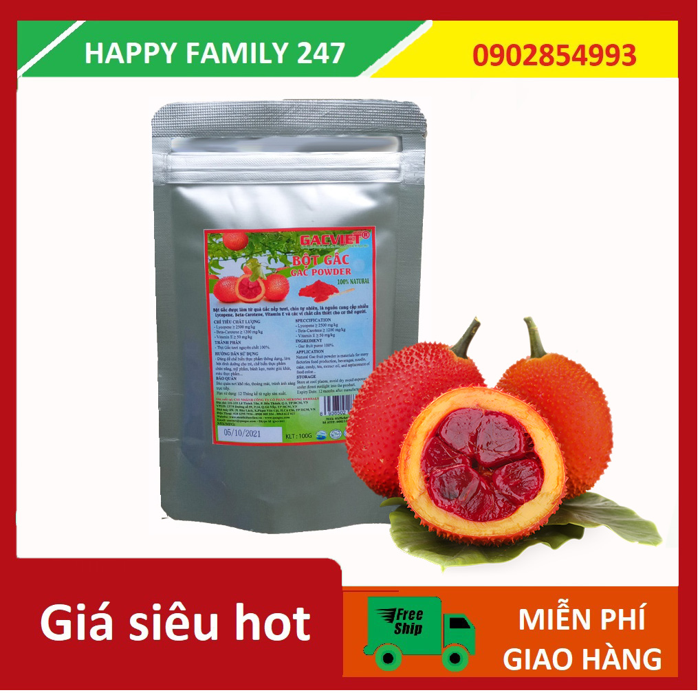50 G BỘT GẤC NGUYÊN CHẤT 100% - CƠM GẤC KHÔ XAY MỊN - Nấu xôi, làm bánh, nấu chè, làm đẹp