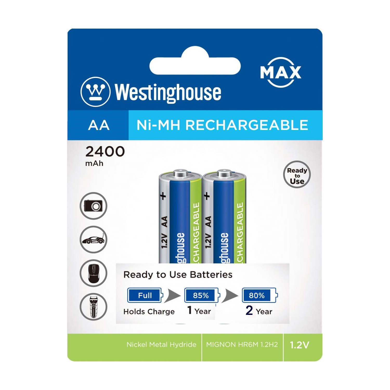 Pin 2a westinghouse 2400 mah - vỉ 2 viên