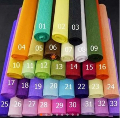 Giấy nhún làm hoa giấy đủ màu : 15k /cuộn