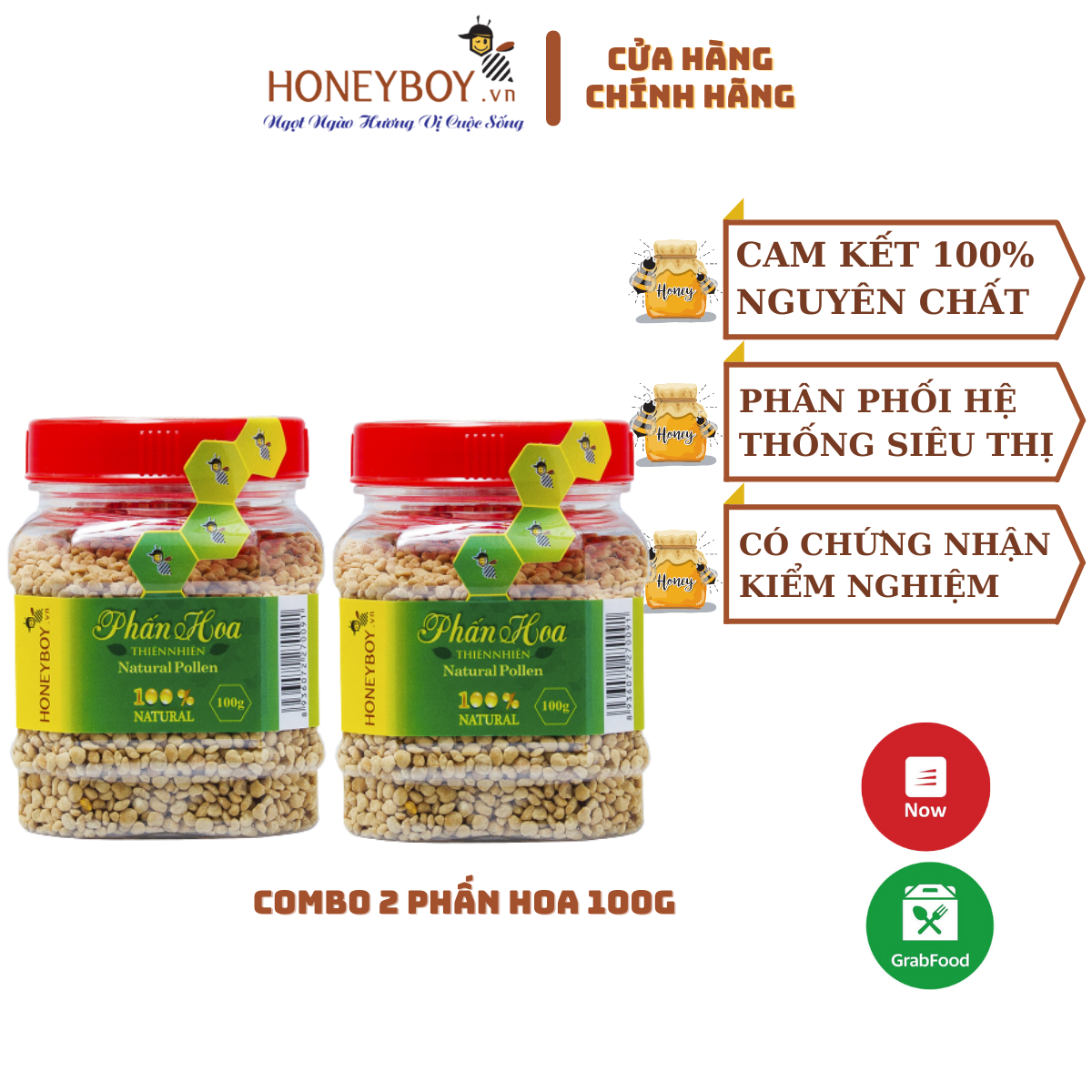 Combo 2 Phấn hoa thiên nhiên Honeyboy 100g
