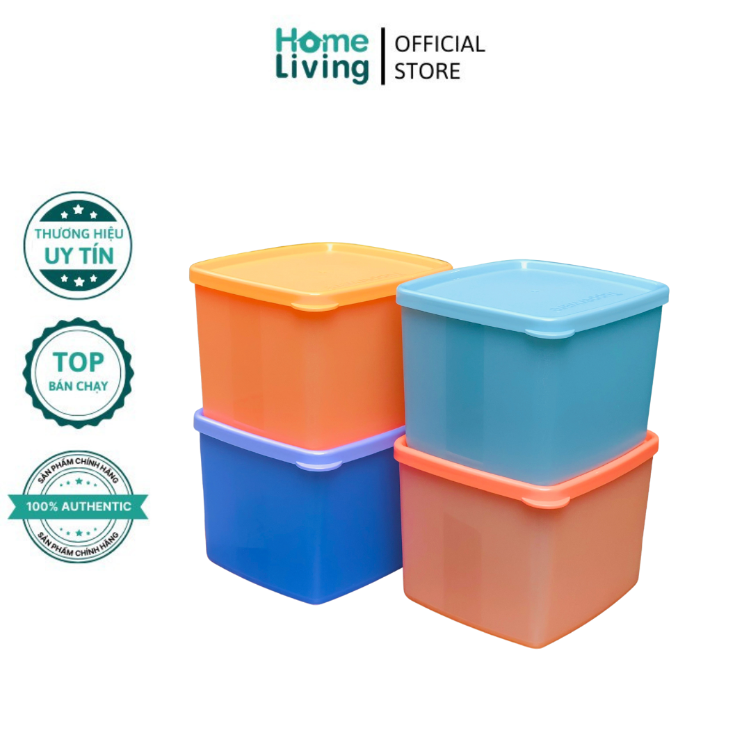 Bộ hộp trữ mát/khô medium square round 4 hộp 1l