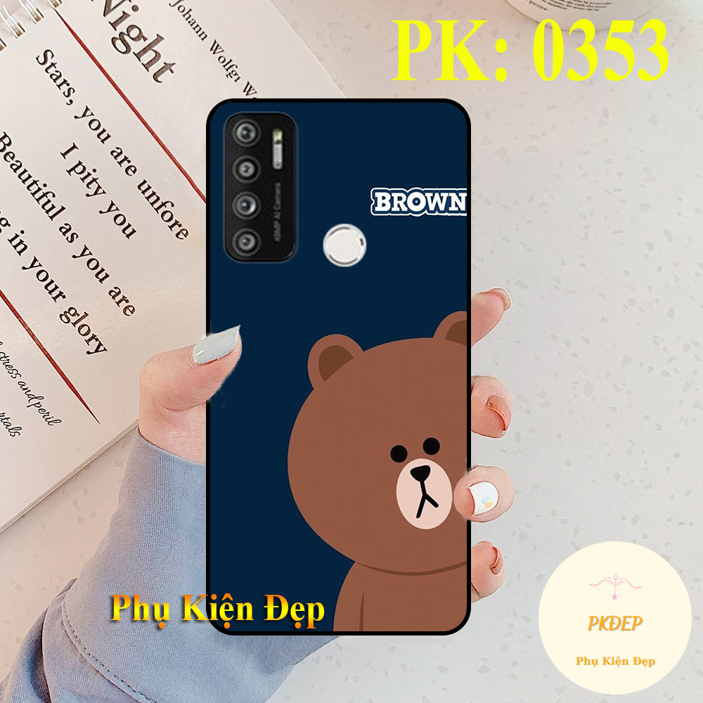 Ốp lưng Vsmart Live 4 - Ốp dẻo đen in hình gấu nâu
