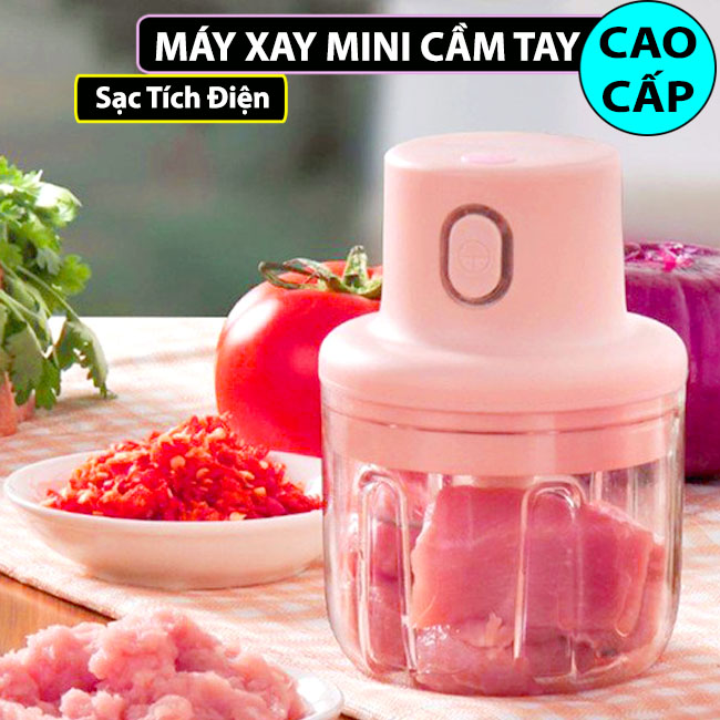 Máy xay tỏi ớt mini - máy xay đa năng sạc tích điện cực mạnh - máy xay mini, máy xay thịt, máy xay tỏi ớt, máy xay sạc pin