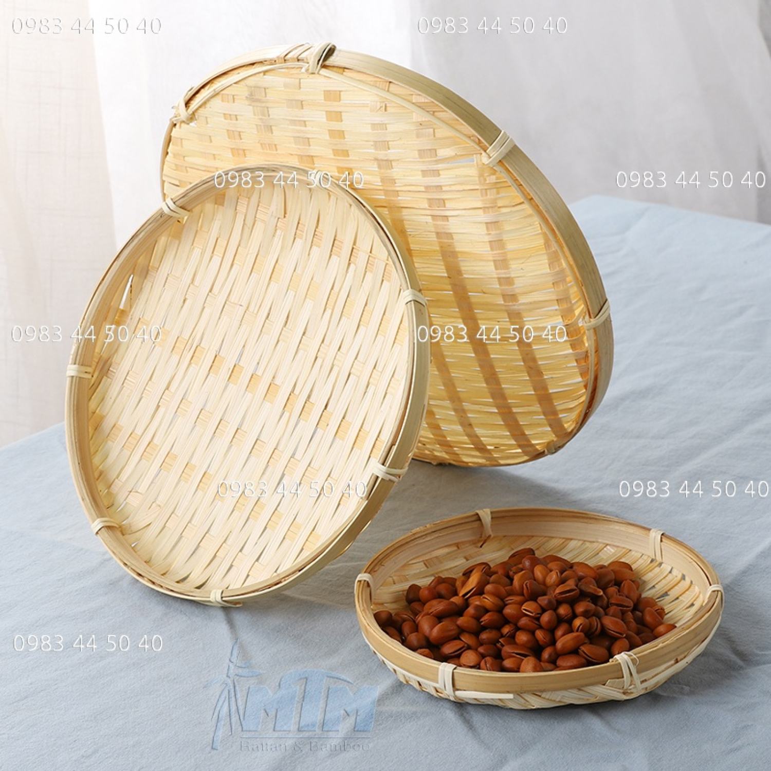 Đĩa tre l Mẹt tre nhí - để mứt kẹo hạt cắn, chụp hình, trang trí đồ ăn