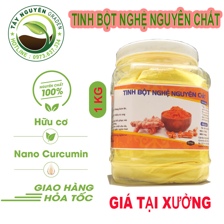 1kg Tinh bột nghệ nguyên chất - Tinh bột nghệ nhà làm - Turmeric starch - Tây Nguyên Graden