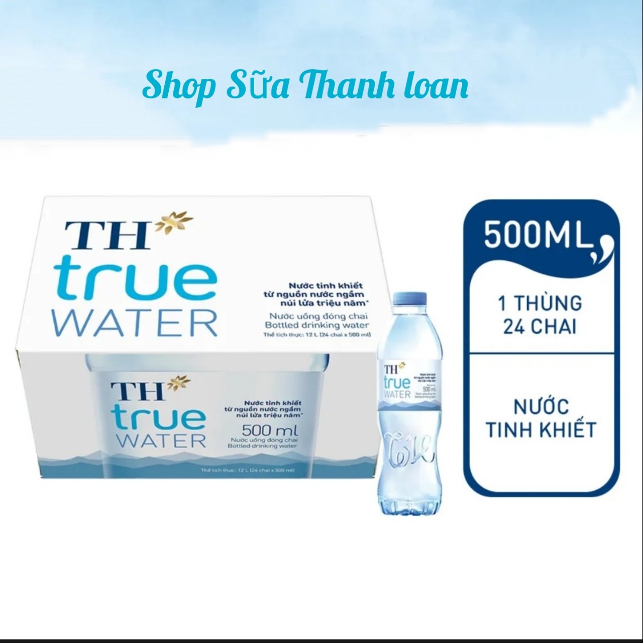 (HSD T12-2025) Thùng 24 Chai Nước Suối TH True Water 500ml.