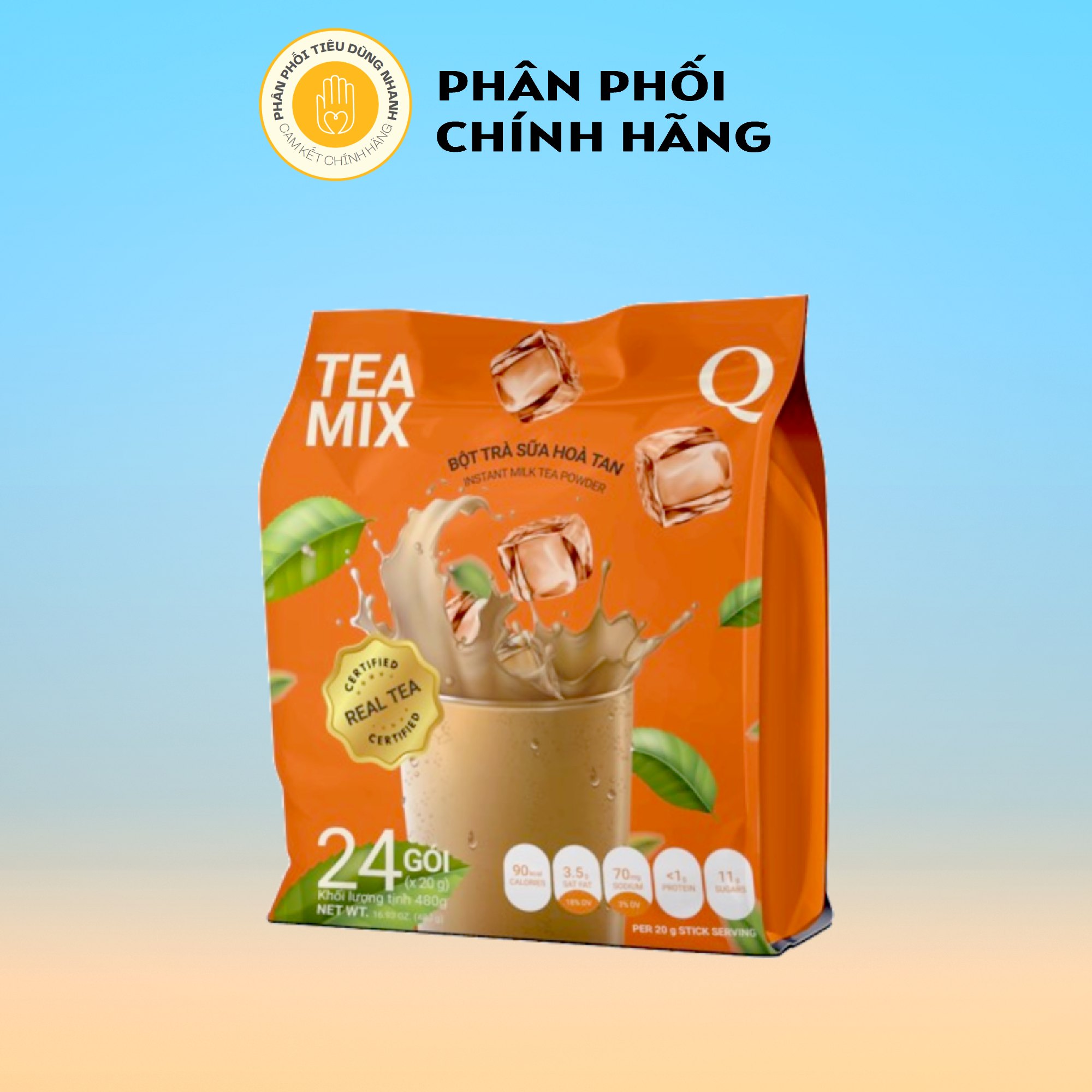 Bịch 24 gói trà sữa hòa tan q express tea mix 20g/gói