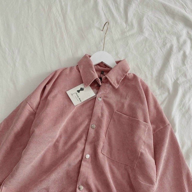 Áo Sơmi Nam Nữ Nhung Tăm Trơn Tay Bồng Cực Xinh-LYRA BOUTIQUE TP87