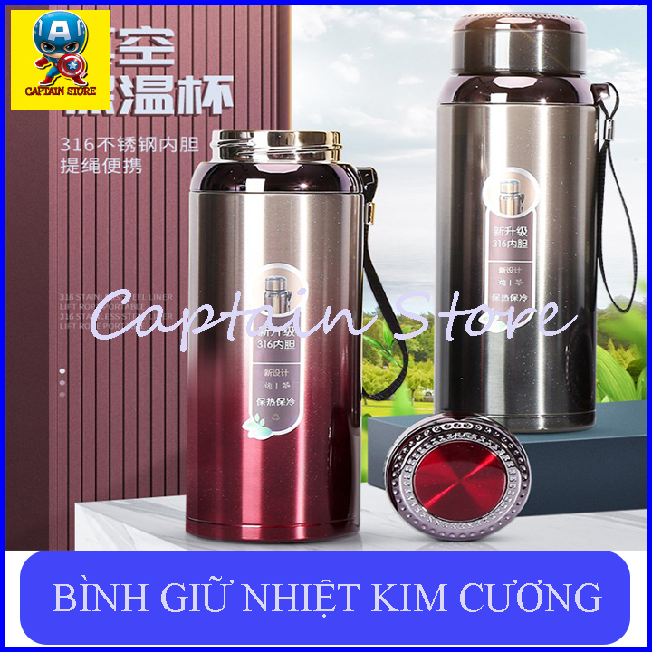 [Hoàn tiền 6%] Bình giữ nhiệt nóng lạnh INOX SUS 304 kiểu dáng thể thao,có tấm lọc trà nắp đính kim cương, , Giữ Nhiệt Lên Đến 30 Tiếng, DUNG TÍCH 800ML