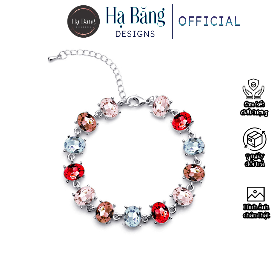 Vòng đeo tay nữ đính hạt pha lê nhiều màu nhiều mẫu Hạ Băng Designs