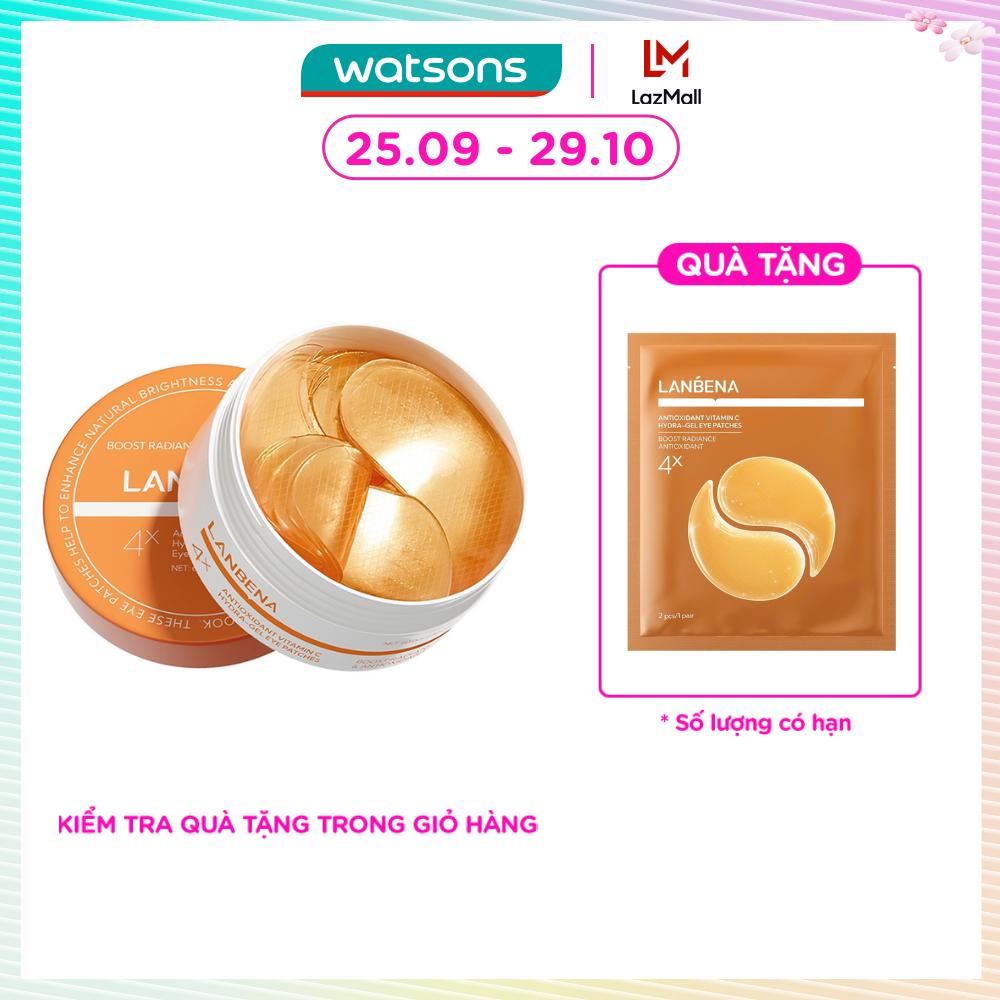[MUA LÀ CÓ QUÀ] Mặt Nạ Mắt Lanbena Giảm Quầng Thâm Mắt Antioxidant Vitamin C Hydra-Gel Eye Patches 60Pcs