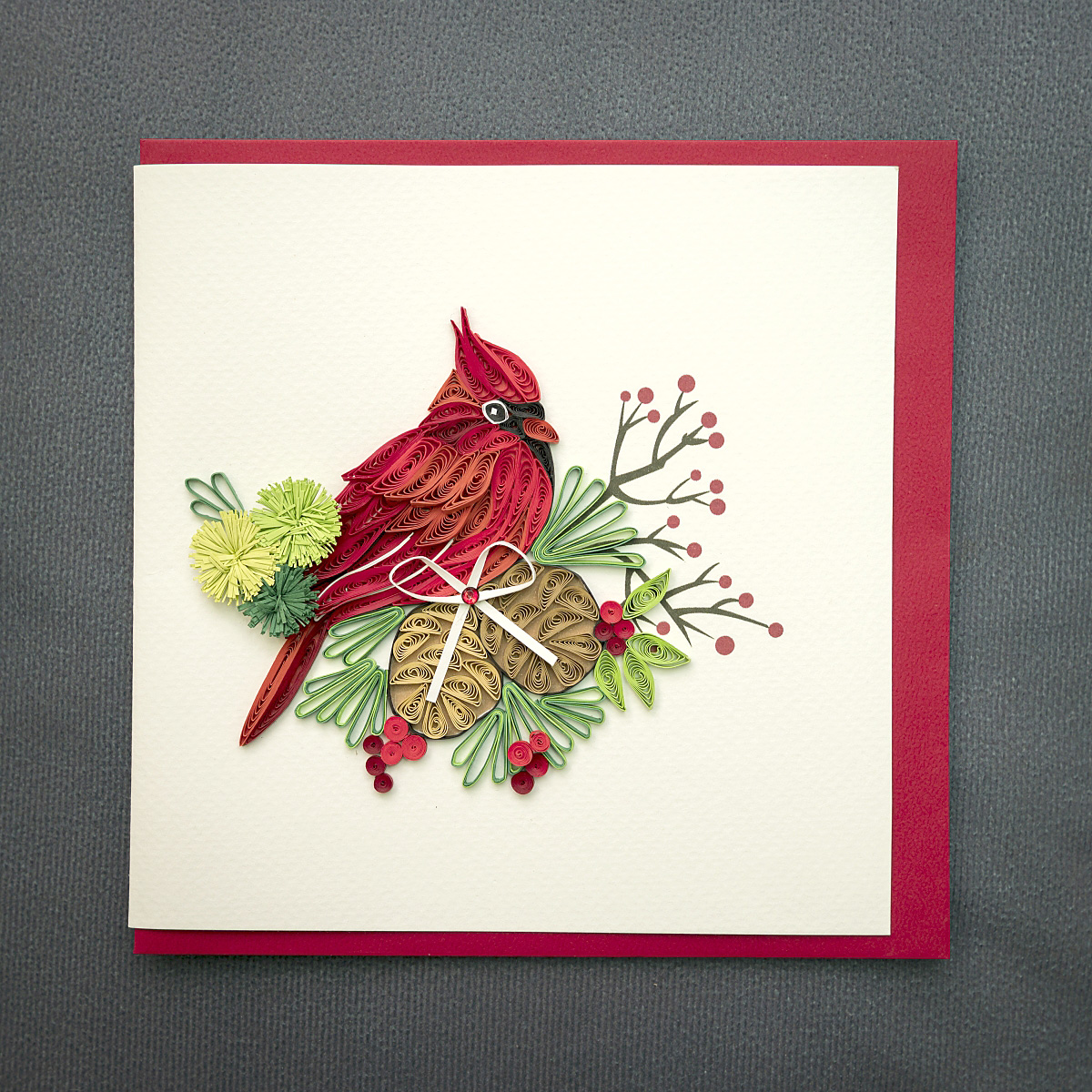 [HCM]Thiệp Giấy Xoắn Giáng Sinh NOEL05 15x15 cm - Merry Christmas (Quilling Card/ Handmade)