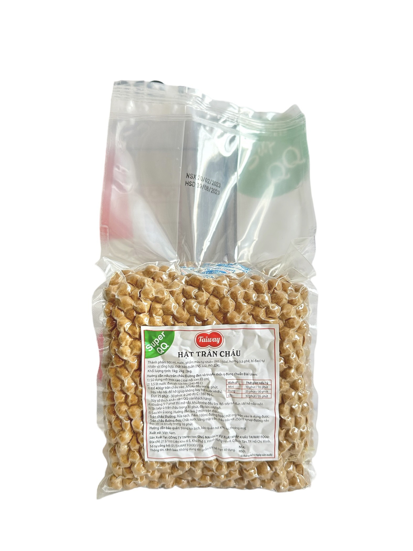 Trân châu đen 2kg hiệu TAIWAY [hạt dai chuẩn vị Đài Loan]