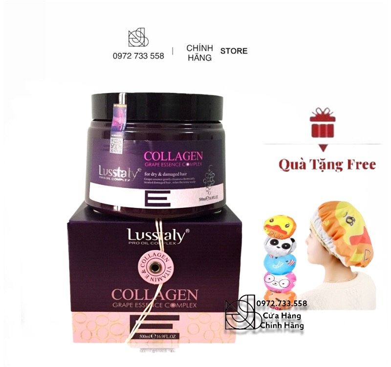 Tặng mũ ủ - kem ủ phục hồi chuyên sâu lusstaly collagen 500ml