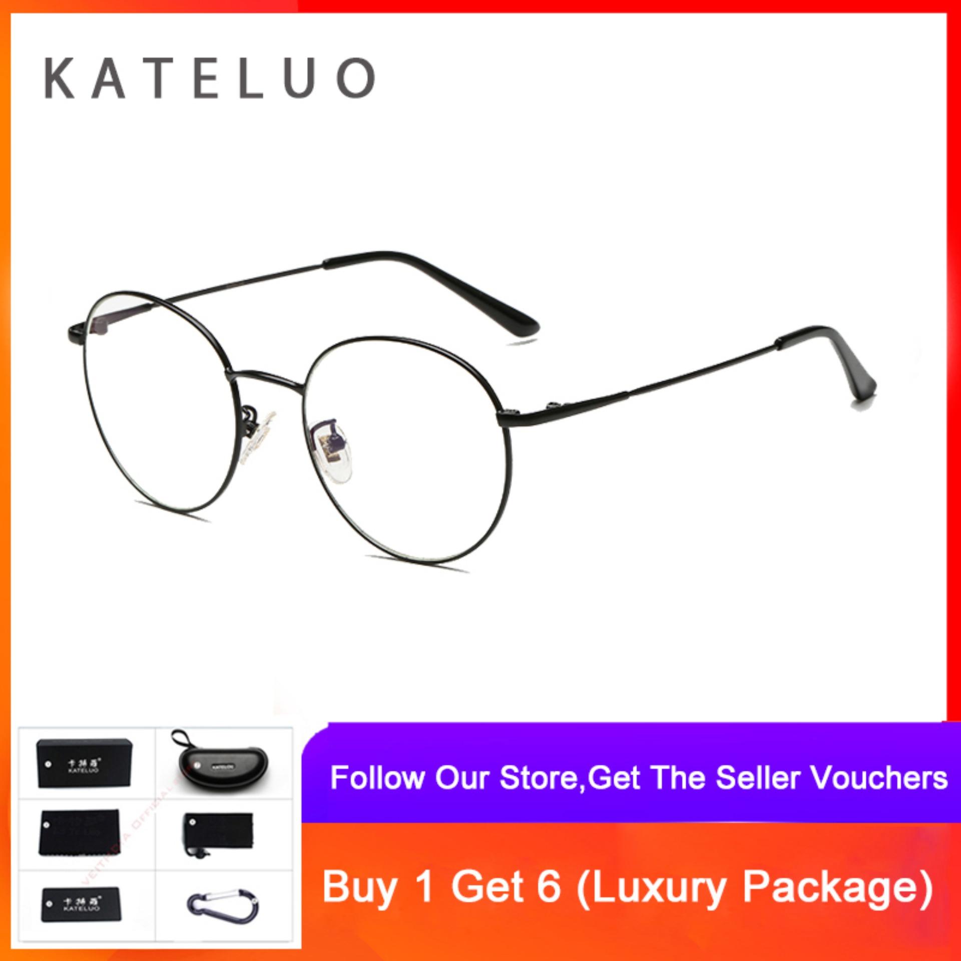 KATELUO Fashion Vintage Round Computer Anti Fatigue Radiation-resistant Reading Eyeglasses 9001