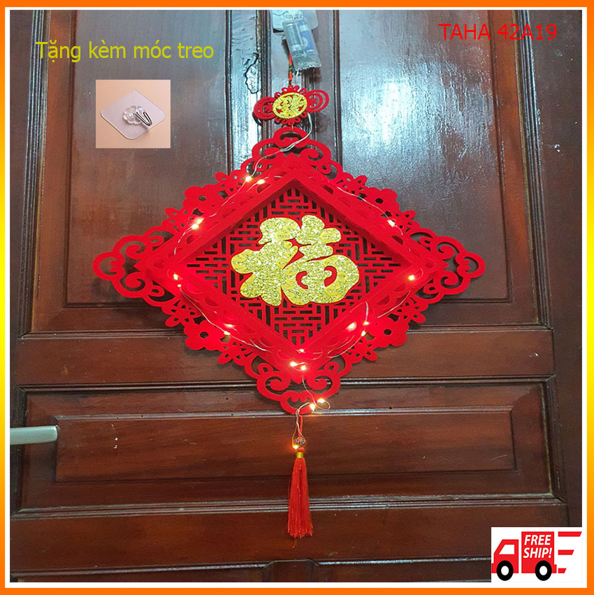 Liễn treo cửa hình phúc trang trí ngày tết TET01 TAHA 42A19 TẶNG KÈM móc dính tường