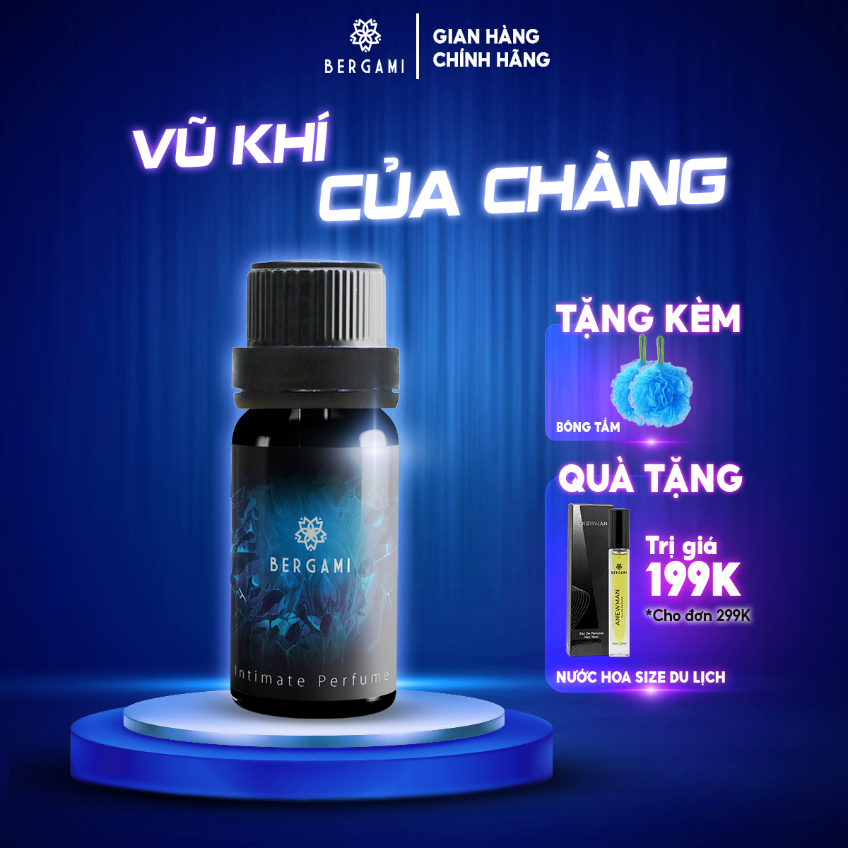 Nước Hoa Vùng Kín Nam Bergami hương Chocolate Nam Tính 10ml/chai