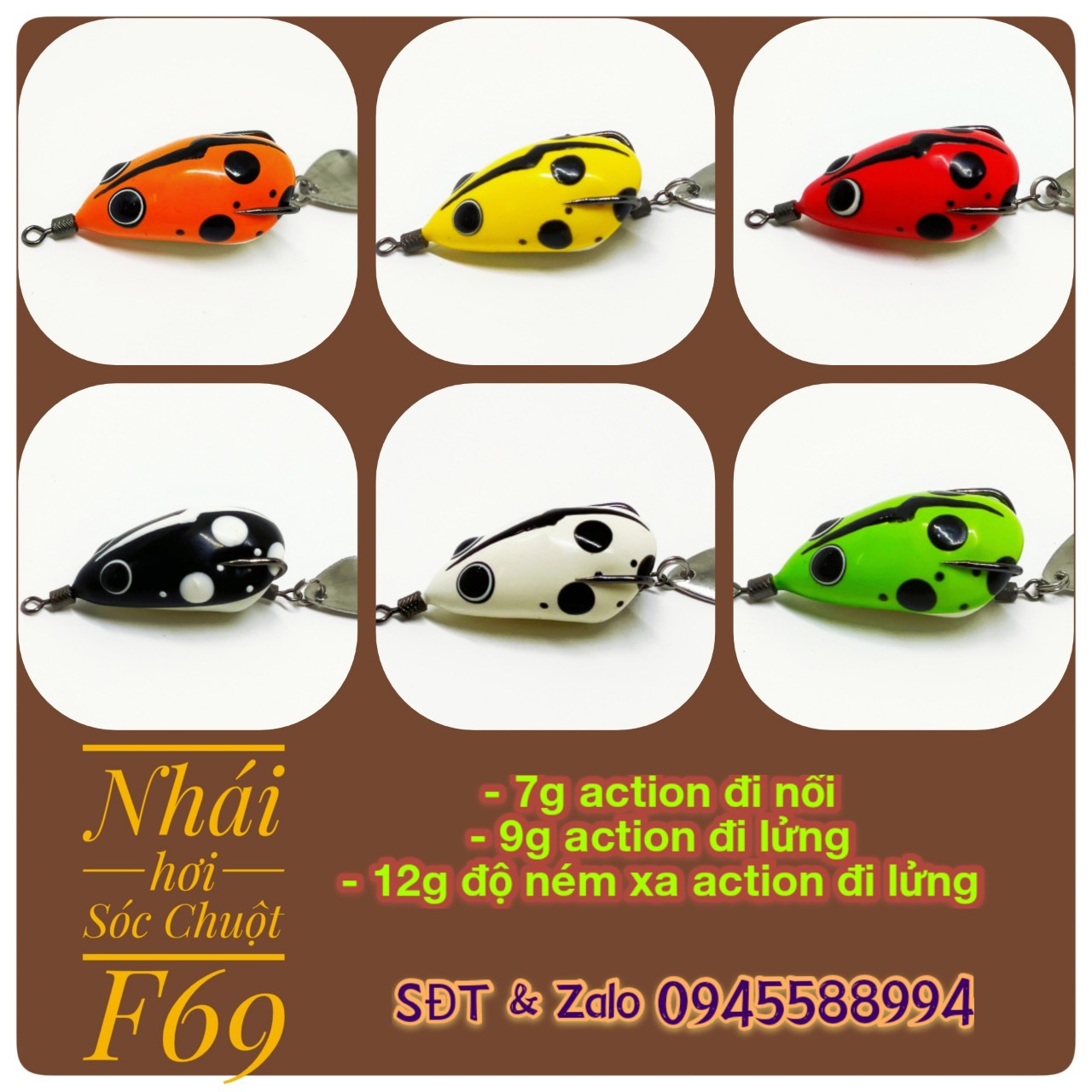 Mồi lure nhái hơi sóc chuột F69, mồi giả câu cá siêu nhạy, mồi câu cá lóc, mồi câu lure , nhái giả câu cá lóc , cá trê , chẽm , vược , nheo