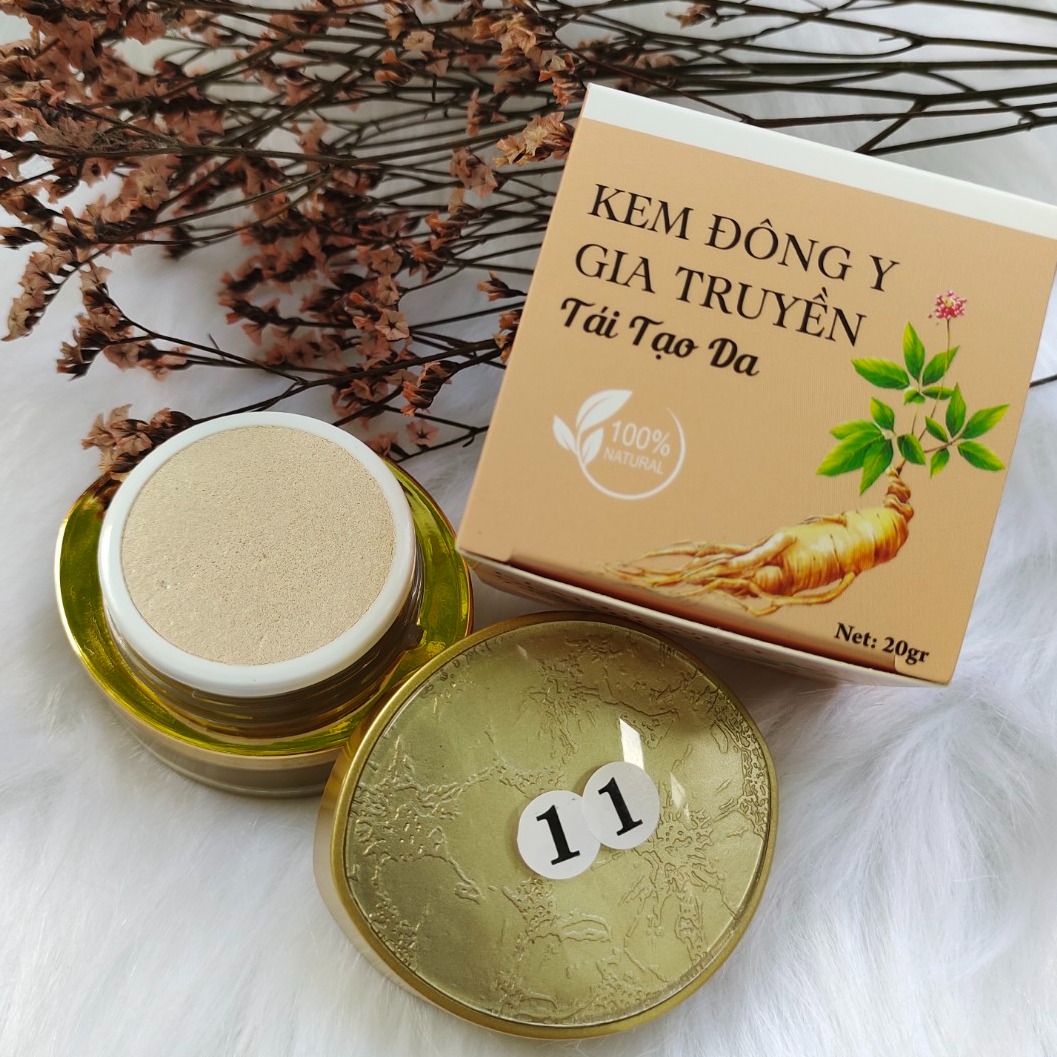 [HCM]KEM FACE ĐÔNG Y TÁI TẠO VIP NHANH BONG & TẶNG kèm nước cốt sâm tái tạo da bong trong 7-14 ngày hủ 25G