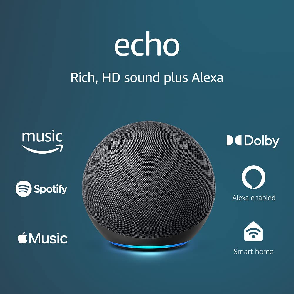 Loa Thông Minh Alexa Echo Gen 4 Pemium Sound Smart Speaker - Tích hợp trợ lý ảo - Chất lượng âm thanh vượt trội - Hàng Full Box nguyên seal - Bảo hành 1 Năm