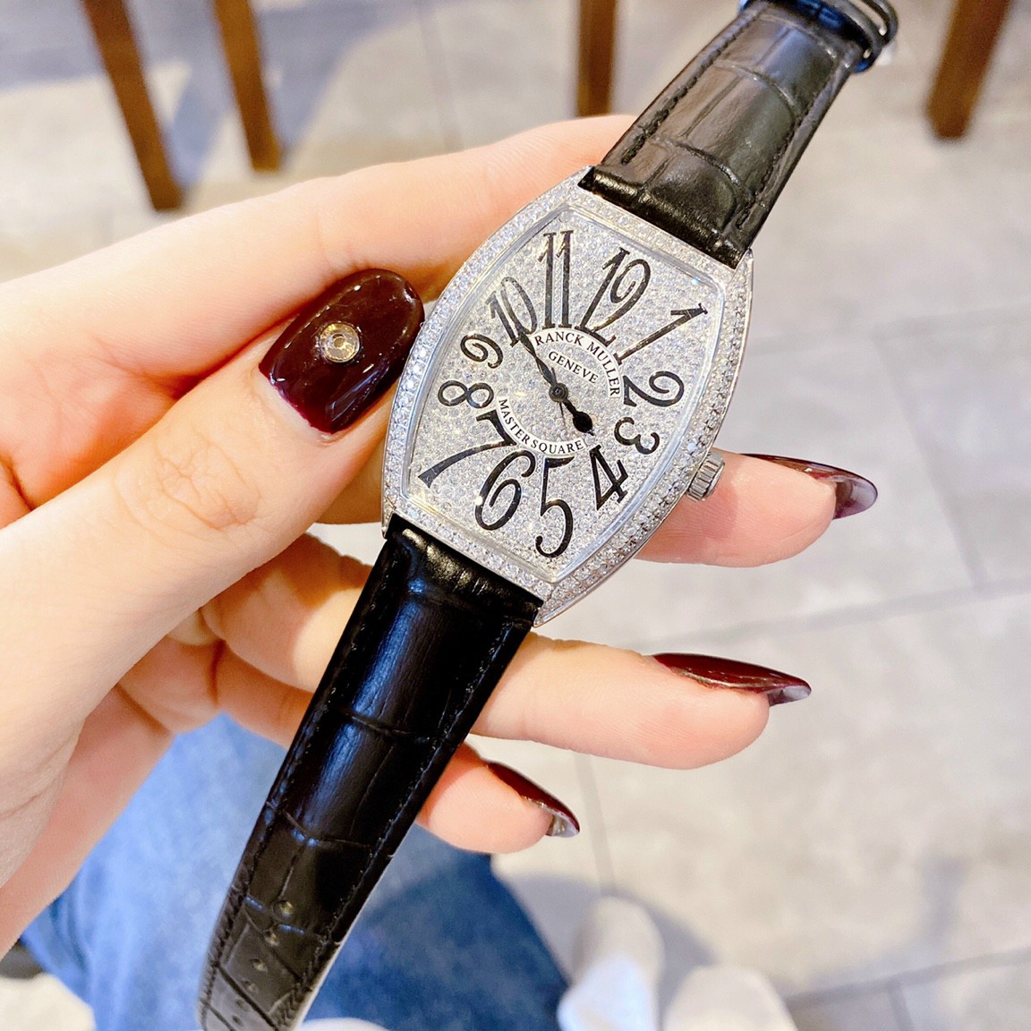 Đông hồ nữ mặt vuông dây da FRANCK MULLER FM5850 fullbox chống  nước,Đồng hồ nữ đẹp chống nước