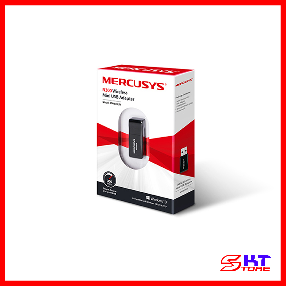 Usb thu sóng wifi mercusys mw300um chuẩn n tốc độ 300mbps - hàng chính hãng