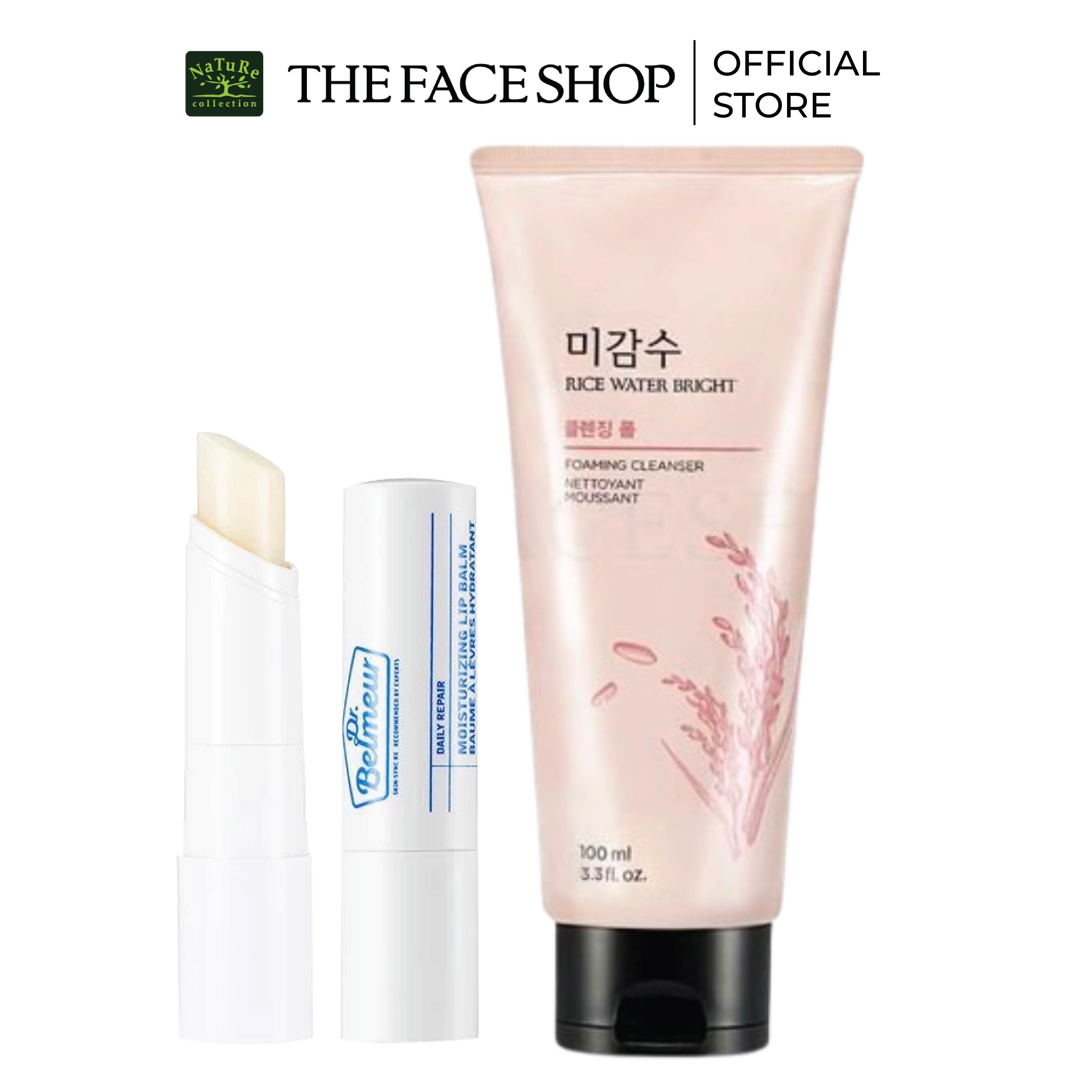Combo son dưỡng môi repair 4ml+sữa rửa mặt làm sáng da thefaceshop 100ml