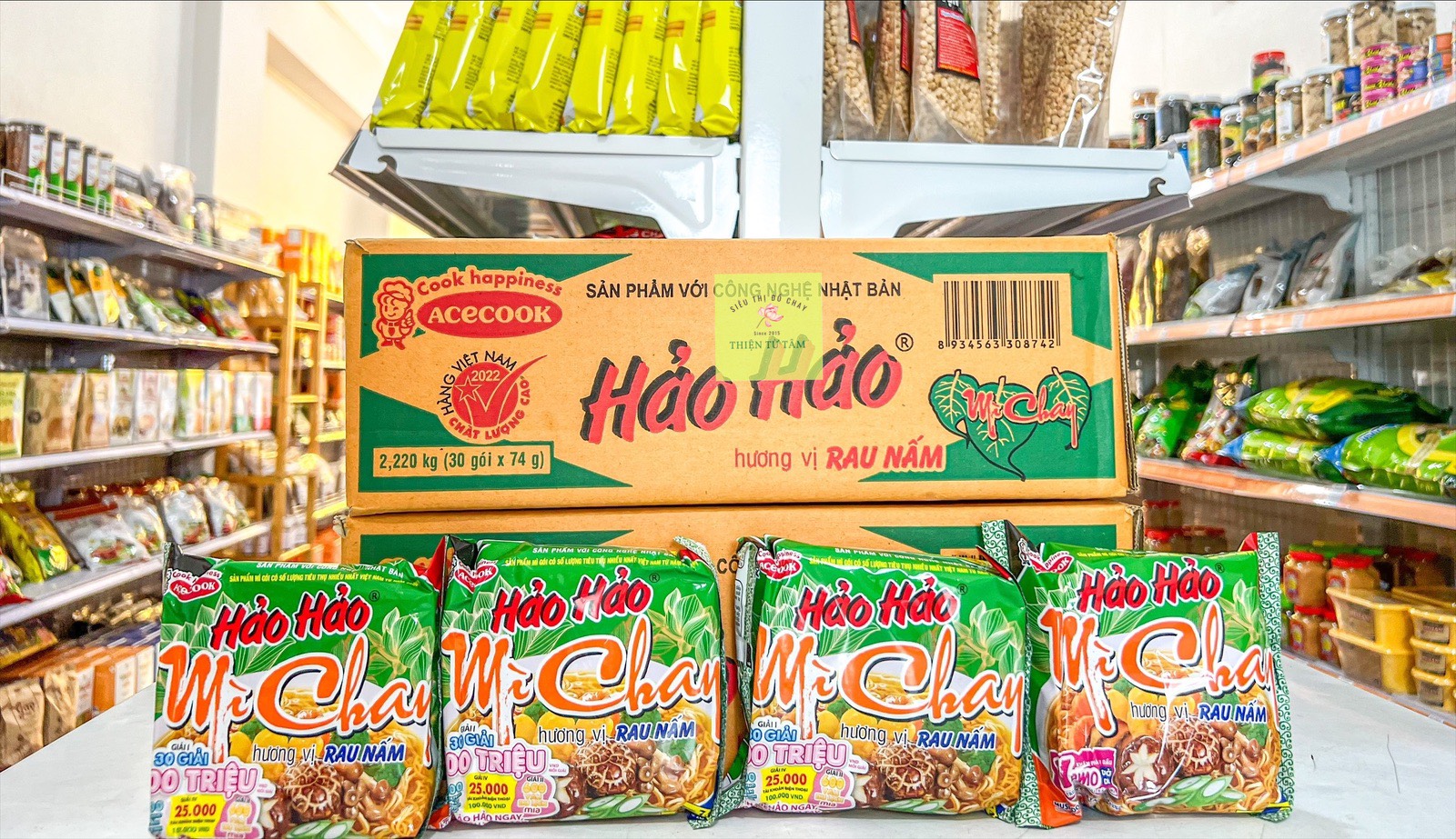 Mì chay rau nấm hảo hảo thanh ngọt tươi mát thùng 30 gói