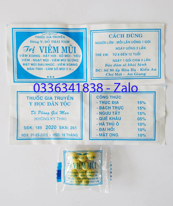50-100-150 Gói viêm mũi, viêm xoang dạng viên (chính gốc) Đỗ Thái Nam