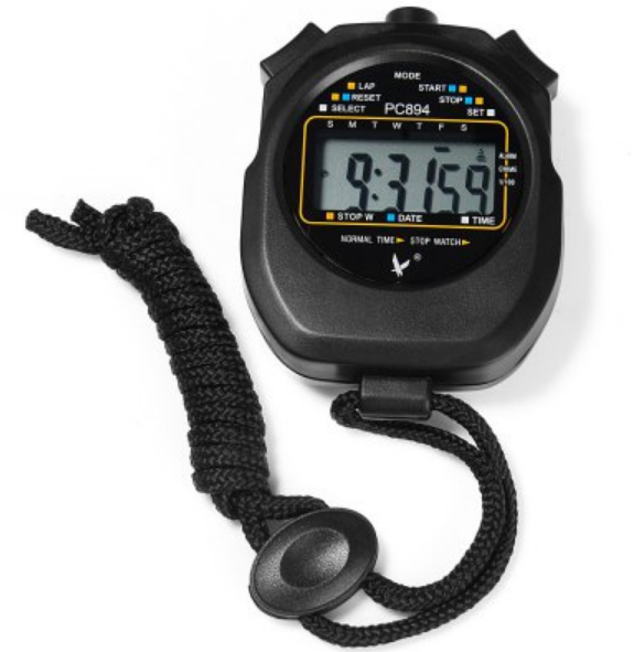 Đồng hồ bấm giờ 2 lap PC 894 - Đồng hồ bấm giờ bấm giây thể thao bơi lội, có báo thức PC894 giá rẻ