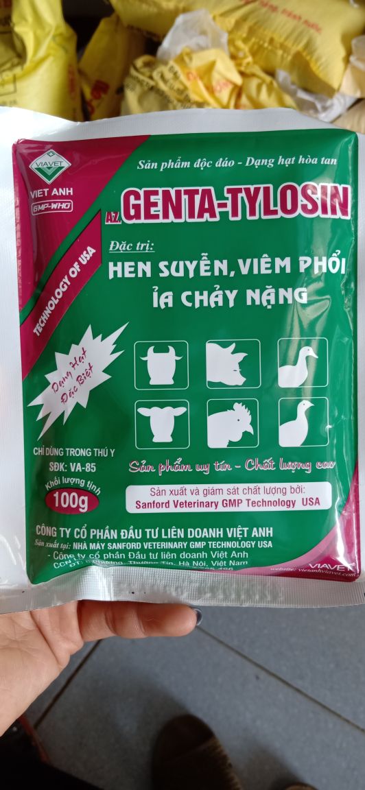Hen suyễn, viêm phổi, tiêu chảy nặng gia súc, gia cầm100g - 375