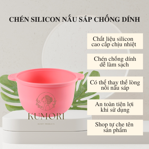 Chén nấu sáp wax lông silicon chống dính bát nấu sáp wax lông không dính cao cấp thay thế lòng nồi đun sáp dụng cụ tẩy lông chuyên nghiệp