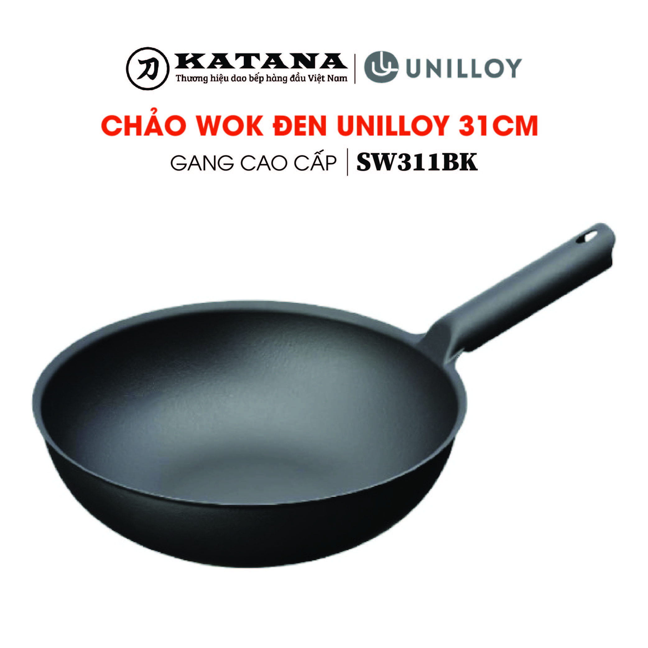 Unilloy - Chảo wok màu đen - 31cm