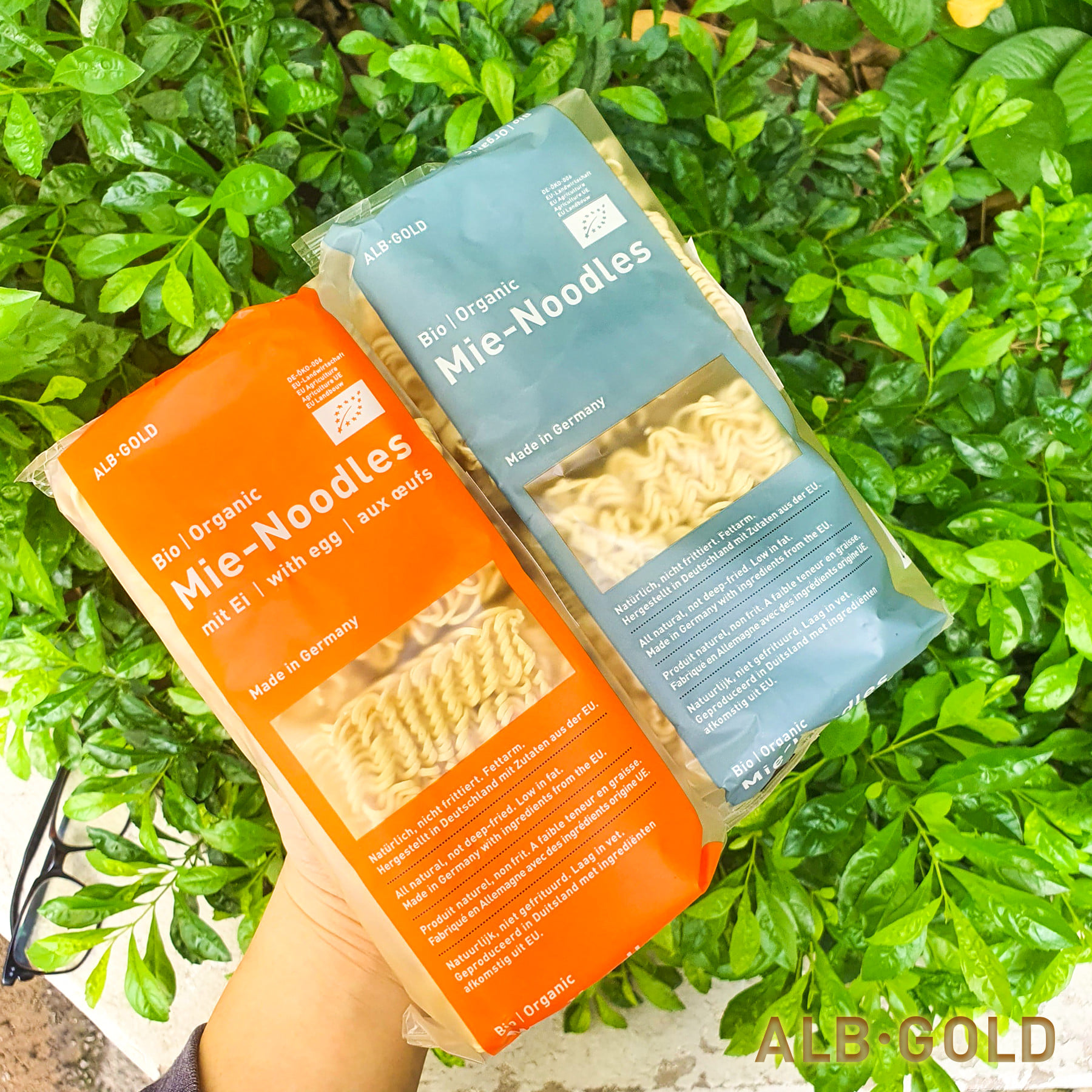 Mì ăn liền hữu cơ có trứng - không trứng 250gr alb>gold