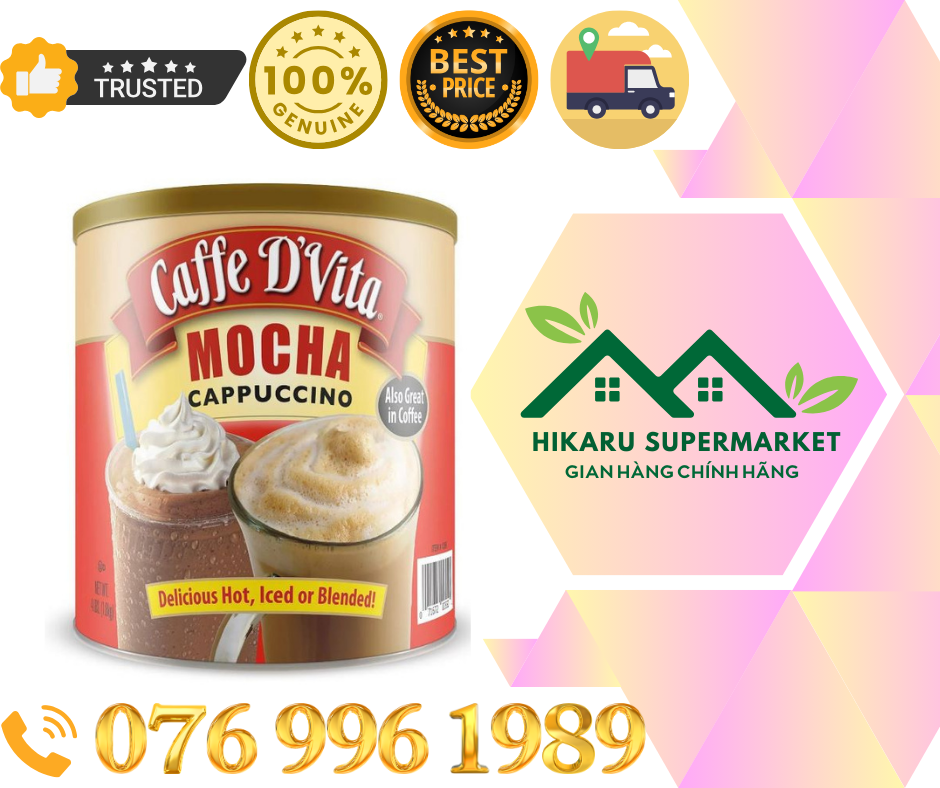 Cà Phê Sữa Caffe D'Vita Mocha Cappuccino 1.8kg của Mỹ