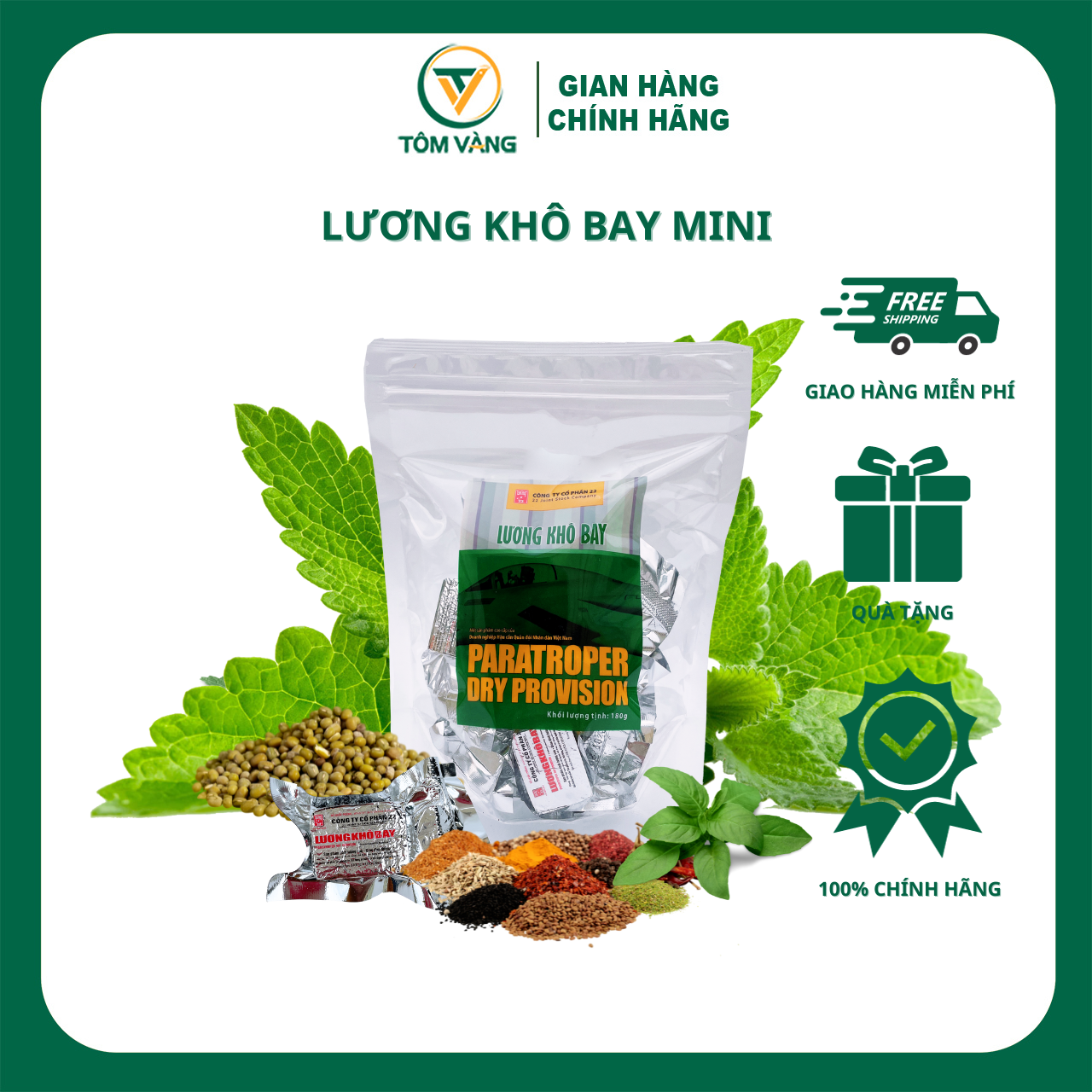 Lương khô bay mini quân đội - tôm vàng