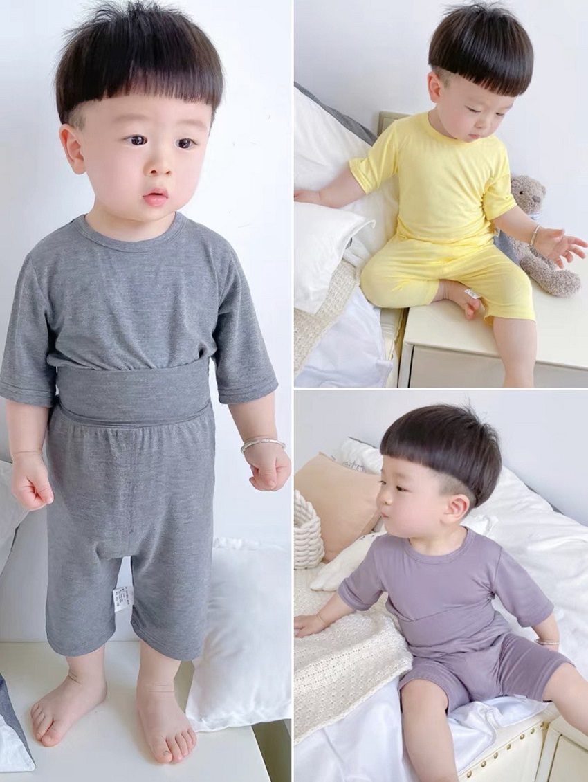 Bộ lửng cạp cao thun lạnh cho bé hàng minky mom không lo lạnh bụng