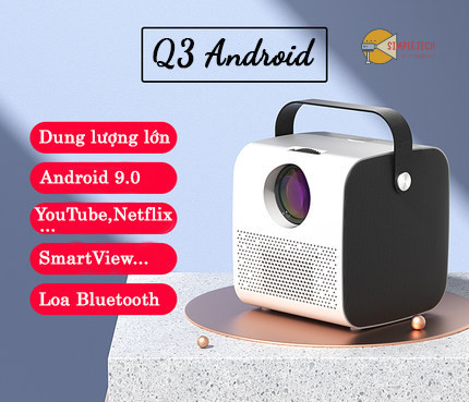 Máy chiếu mini q3 - - kết nối wifi, bluetooth xem youtube, netflix, vtv ...