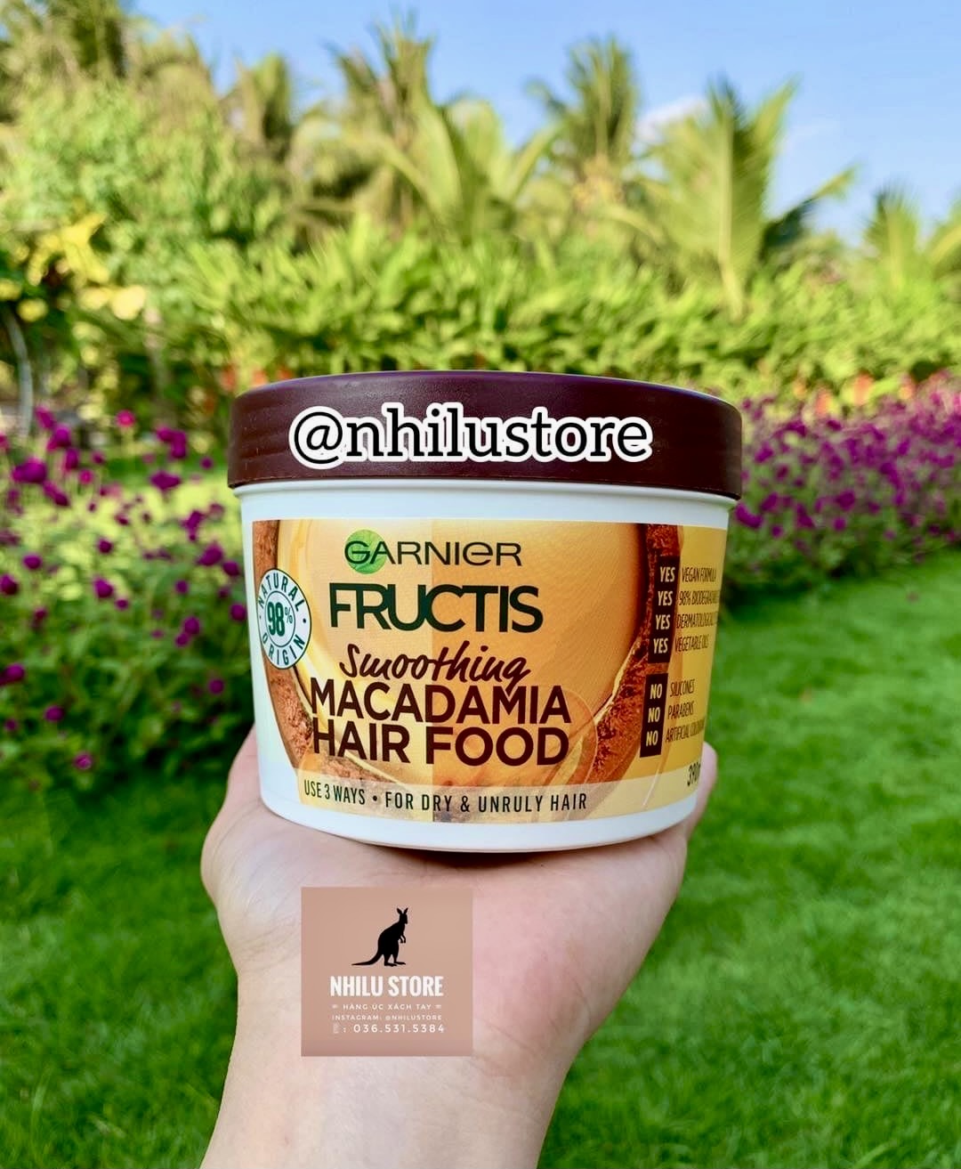 Kem ủ tóc Garnier mềm mượt Macadamia - 390ml