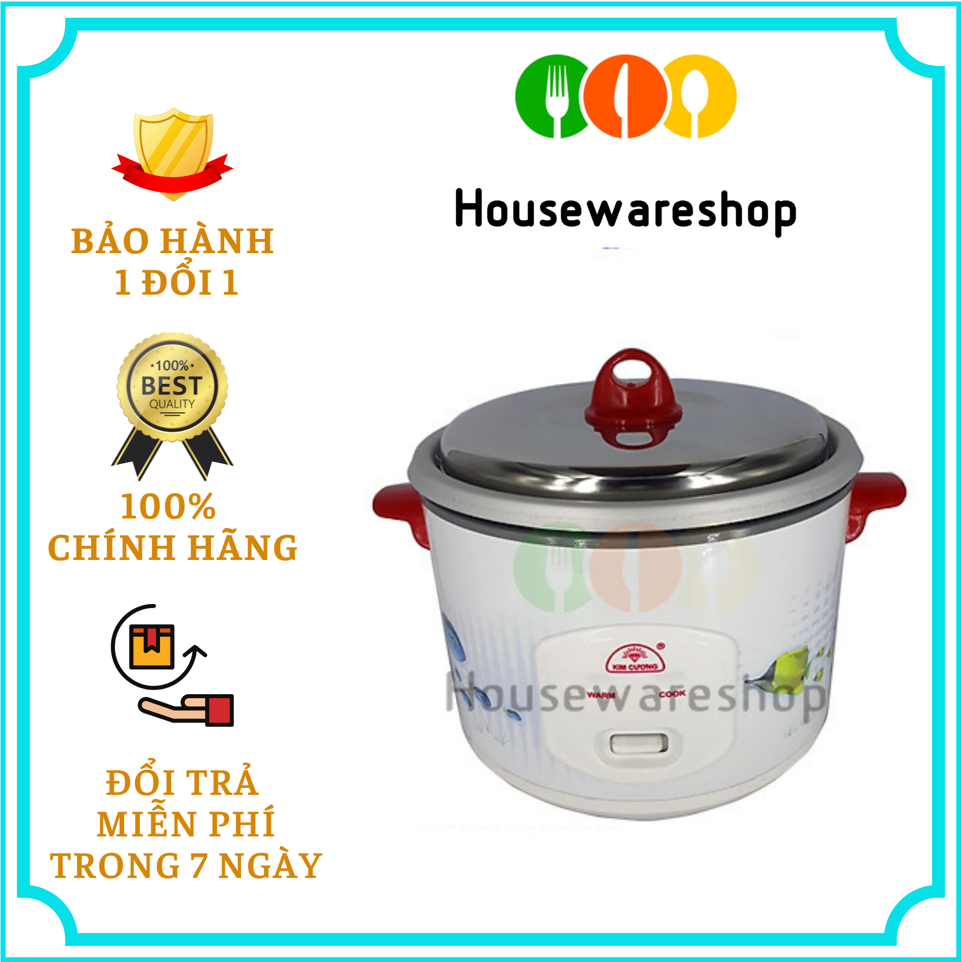 Nồi cơm điện nắp rời Kim Cương 1.8 lít