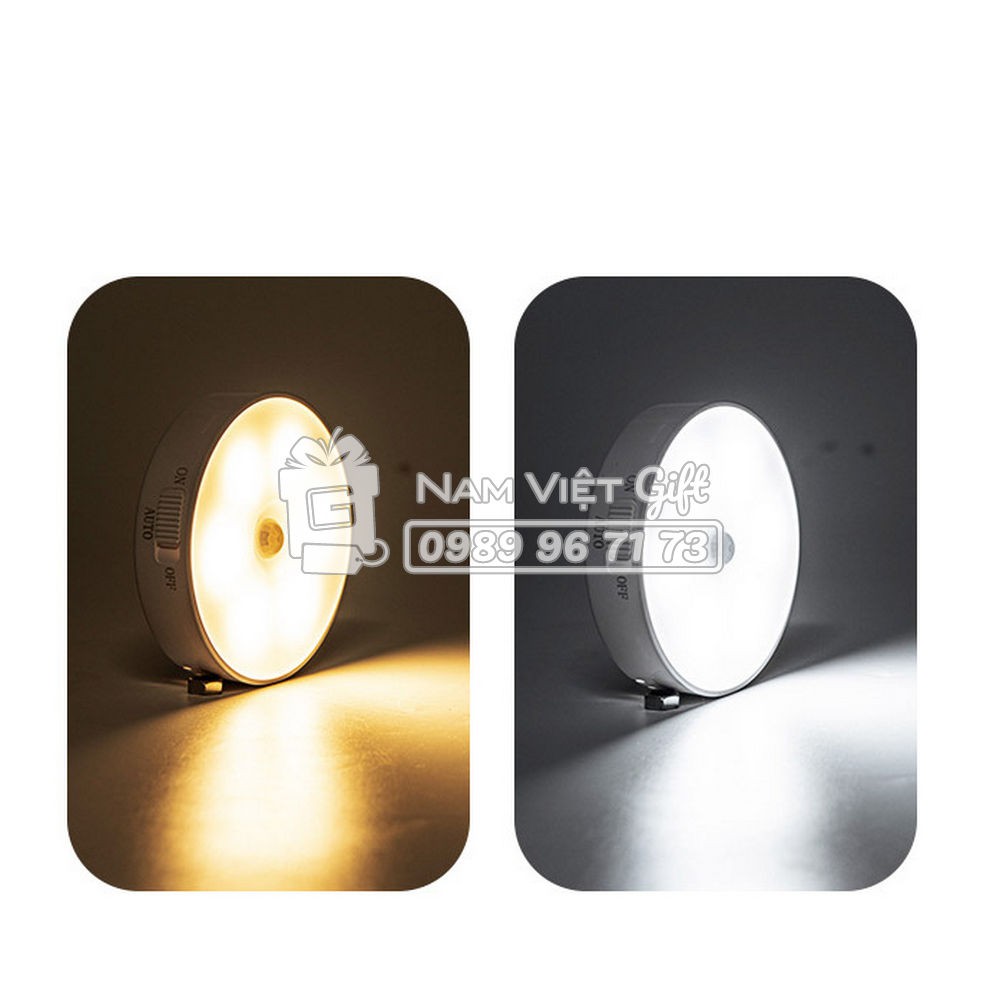 Đèn led đèn cảm ứng ban đêm cảm biến chuyển động - loại tròn